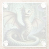 Dragon Jabberwocky Schattigee Fantasy Creature Art Glazen Onderzetter (Achterkant)
