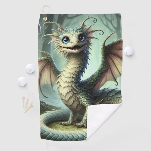 Dragon Jabberwocky Schattigee Fantasy Creature Art Golfhanddoek (Insitu)