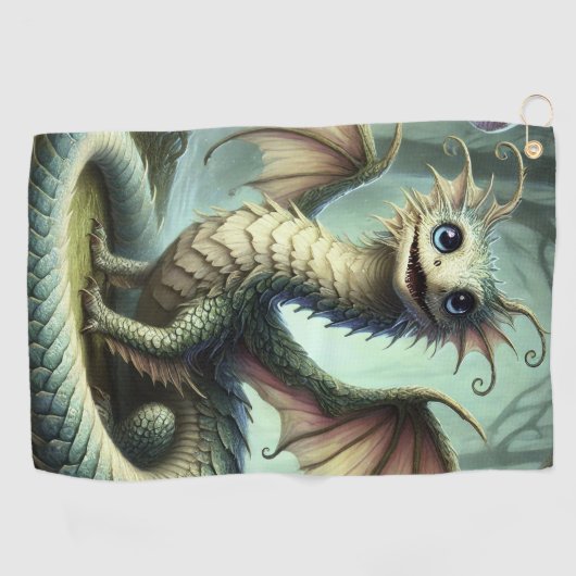 Dragon Jabberwocky Schattigee Fantasy Creature Art Golfhanddoek (Horizontaal)