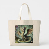 Dragon Jabberwocky Schattigee Fantasy Creature Art Grote Tote Bag (Achterkant)