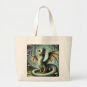 Dragon Jabberwocky Schattigee Fantasy Creature Art Grote Tote Bag (Voorkant)