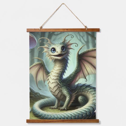 Dragon Jabberwocky Schattigee Fantasy Creature Art Hangend Wandkleed (Voorkant)