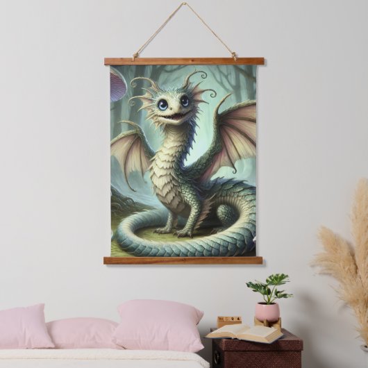 Dragon Jabberwocky Schattigee Fantasy Creature Art Hangend Wandkleed (Slaapkamer)