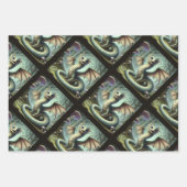 Dragon Jabberwocky Schattigee Fantasy Creature Art Inpakpapier Vel (Voorkant 3)