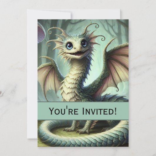 Dragon Jabberwocky Schattigee Fantasy Creature Art Kaart (Voorkant)