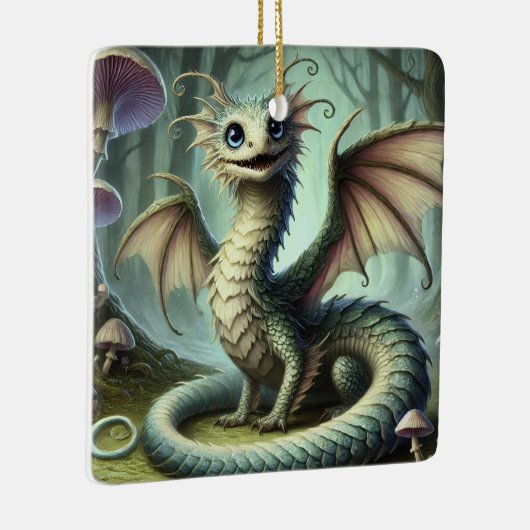 Dragon Jabberwocky Schattigee Fantasy Creature Art Keramisch Ornament (Rechts)