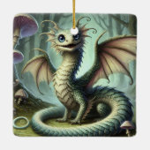 Dragon Jabberwocky Schattigee Fantasy Creature Art Keramisch Ornament (Achterkant)