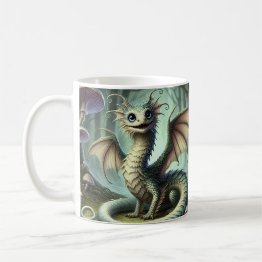 Dragon Jabberwocky Schattigee Fantasy Creature Art Koffiemok (Links)