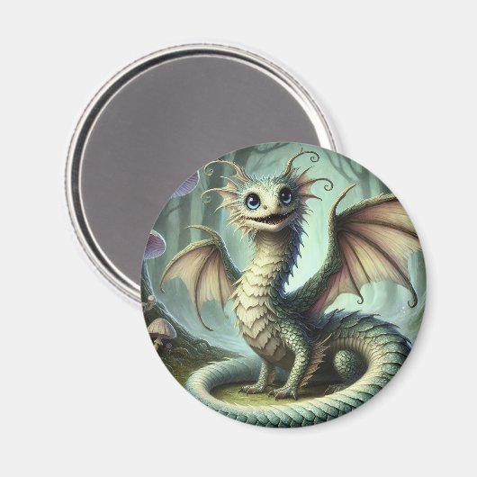 Dragon Jabberwocky Schattigee Fantasy Creature Art Magneet (Voorkant / Achterkant)
