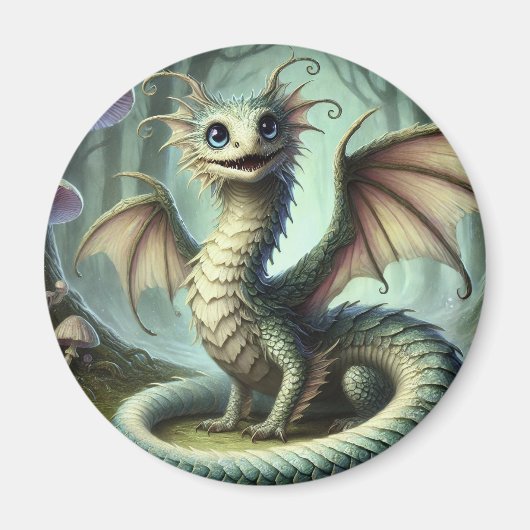 Dragon Jabberwocky Schattigee Fantasy Creature Art Magneet (Voorkant)