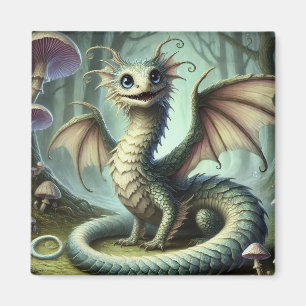 Dragon Jabberwocky Schattigee Fantasy Creature Art Magneet