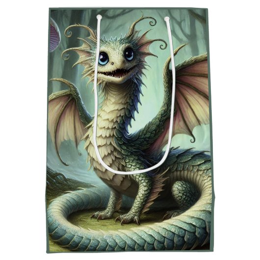 Dragon Jabberwocky Schattigee Fantasy Creature Art Medium Cadeauzakje (Achterkant)