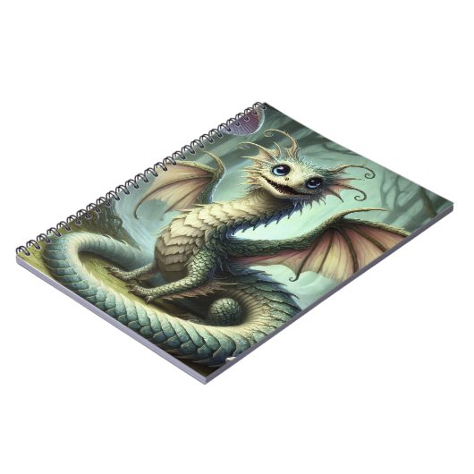 Dragon Jabberwocky Schattigee Fantasy Creature Art Notitieboek (Linkerzijde)