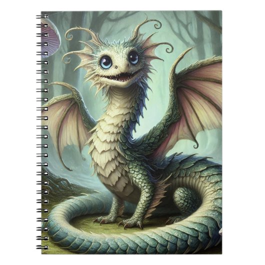 Dragon Jabberwocky Schattigee Fantasy Creature Art Notitieboek (Voorkant)