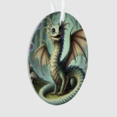Dragon Jabberwocky Schattigee Fantasy Creature Art Ornament (voorkant)