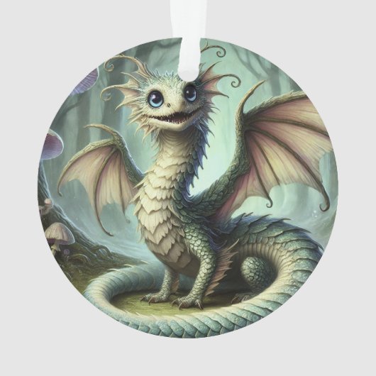 Dragon Jabberwocky Schattigee Fantasy Creature Art Ornament (achterkant)
