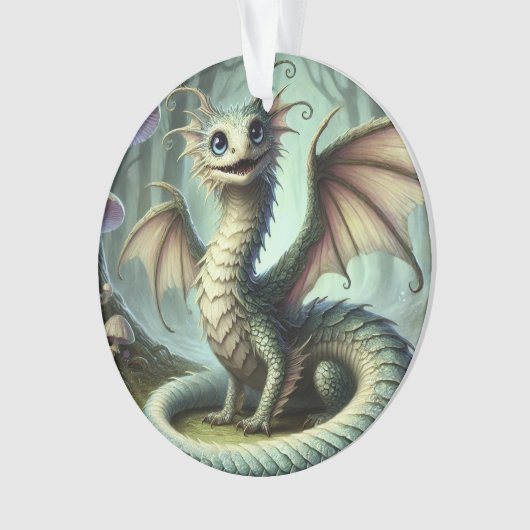 Dragon Jabberwocky Schattigee Fantasy Creature Art Ornament (voorkant)