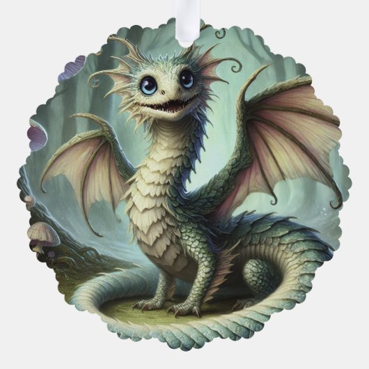 Dragon Jabberwocky Schattigee Fantasy Creature Art Ornament Kaart (Achterkant)