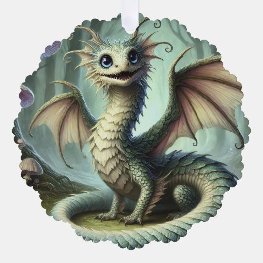 Dragon Jabberwocky Schattigee Fantasy Creature Art Ornament Kaart (Voorkant)