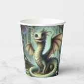 Dragon Jabberwocky Schattigee Fantasy Creature Art Papieren Bekers (Achterkant)