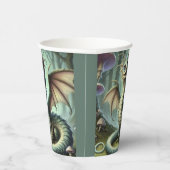 Dragon Jabberwocky Schattigee Fantasy Creature Art Papieren Bekers (Rechts)