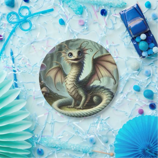 Dragon Jabberwocky Schattigee Fantasy Creature Art Papieren Bordje (Feest)