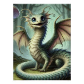 Dragon Jabberwocky Schattigee Fantasy Creature Art Perfect Poster (Voorkant)
