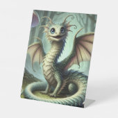 Dragon Jabberwocky Schattigee Fantasy Creature Art Reclamebord Met Voetstuk (Voorkant)