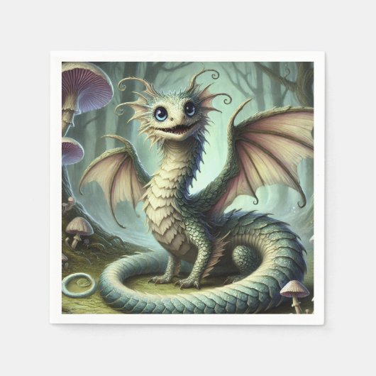 Dragon Jabberwocky Schattigee Fantasy Creature Art Servet (Voorkant)