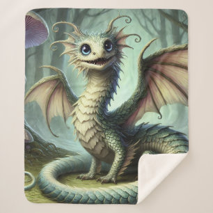 Dragon Jabberwocky Schattigee Fantasy Creature Art Sherpa Deken