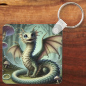 Dragon Jabberwocky Schattigee Fantasy Creature Art Sleutelhanger (Achterkant)