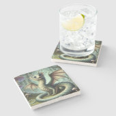 Dragon Jabberwocky Schattigee Fantasy Creature Art Stenen Onderzetter (Zijkant)