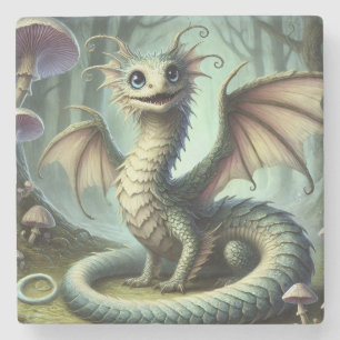 Dragon Jabberwocky Schattigee Fantasy Creature Art Stenen Onderzetter