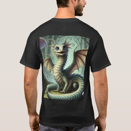 Dragon Jabberwocky Schattigee Fantasy Creature Art T-shirt (Achterkant)