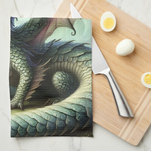 Dragon Jabberwocky Schattigee Fantasy Creature Art Theedoek (Quarter Fold)