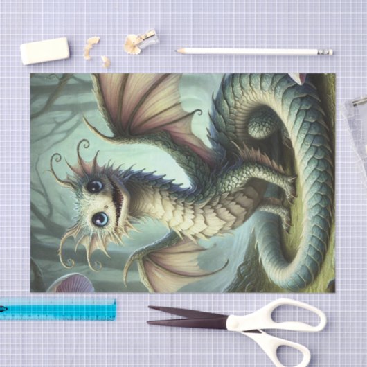 Dragon Jabberwocky Schattigee Fantasy Creature Art Tissuepapier (Craft)