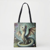 Dragon Jabberwocky Schattigee Fantasy Creature Art Tote Bag (Voorkant)