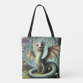 Dragon Jabberwocky Schattigee Fantasy Creature Art Tote Bag (Achterkant)
