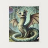 Dragon Jabberwocky Schattigee Fantasy Creature Art Wandkleed (Voorkant)