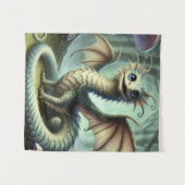 Dragon Jabberwocky Schattigee Fantasy Creature Art Wandkleed (Voorkant (horizontaal))