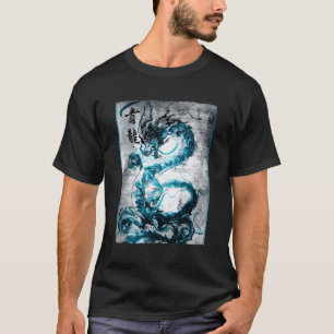 Dragon Japanese Graphical Art T-shirt Retro Ta