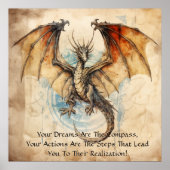 Dragon - je dromen zijn het kompas poster (Voorkant)