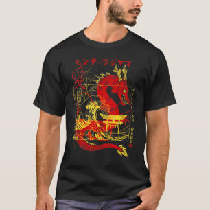 Dragon Kanji Dragon met Japanse Torii T-shirt