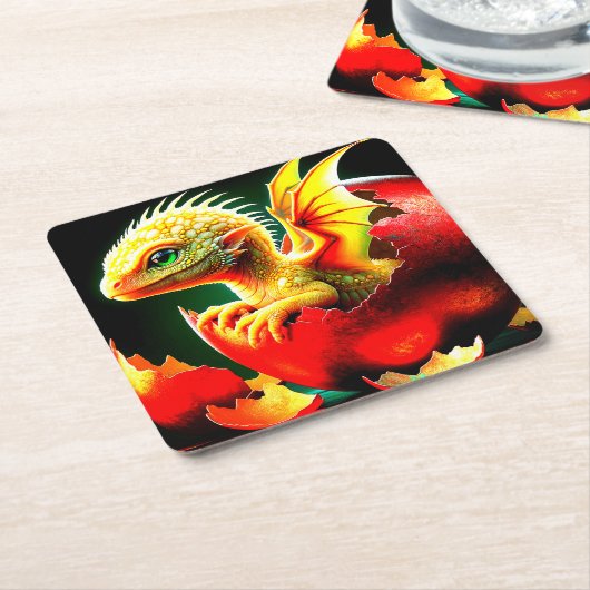 Dragon Kartonnen Onderzetters (Schuin)