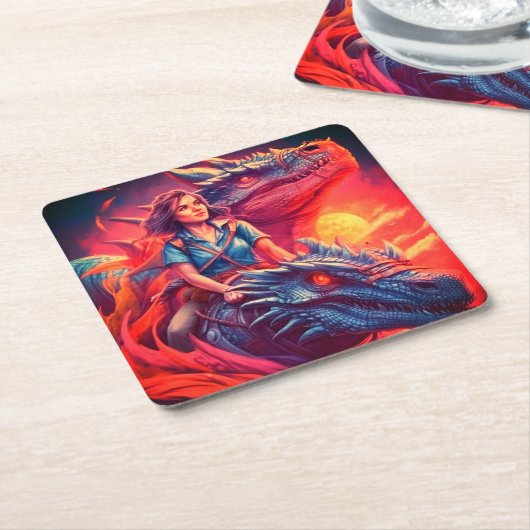 Dragon Kartonnen Onderzetters (Schuin)