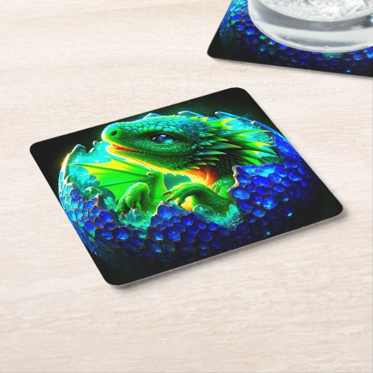 Dragon Kartonnen Onderzetters (Schuin)