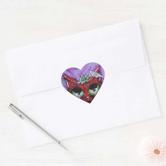Dragon Kat Hart sticker (Envelop)