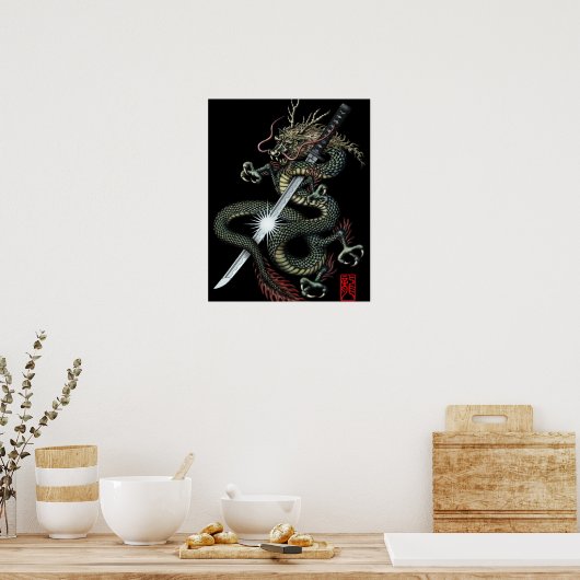 Dragon katana3 poster (Keuken)
