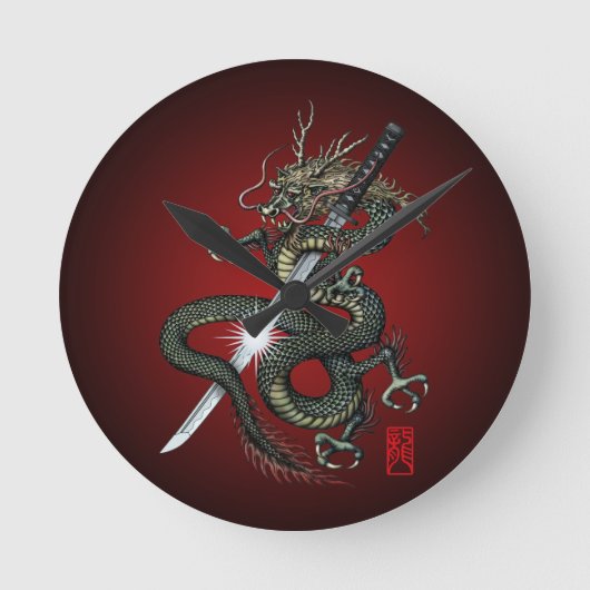 Dragon katana3 ronde klok (Voorkant)