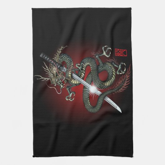 Dragon katana3 theedoek (Verticaal)